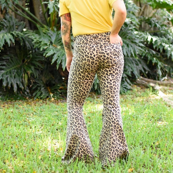 Leopard Bell Bottom Jeans - Picture 2 of 2